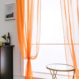 Voilegordijnen, 2-delige set, transparant, polyester, met lussen, luchtig, decoratief, voor slaapkamer en woonkamer