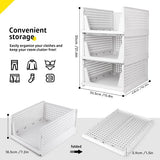 SWAWIS Stackable Wardrobe Storage Box, Stackable Foldable Wardrobe, Plastic Foldable Storage Boxes Drawer, Wardrobe Organiser Shelf for Bedroom, Kitchen, Bathroom, Pack of 5
