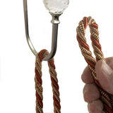 Gordijnhouder, kristallen gordijnhouder, gordijn, holdbacks metaal, vouwbeugel voor gordijn, 2 stuks (mat zilver)