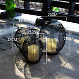 Set van 3 ovale kandelaars, metalen decoratieve kandelaar, metalen decoratieve kandelaar, verjaardag / Kerstmis