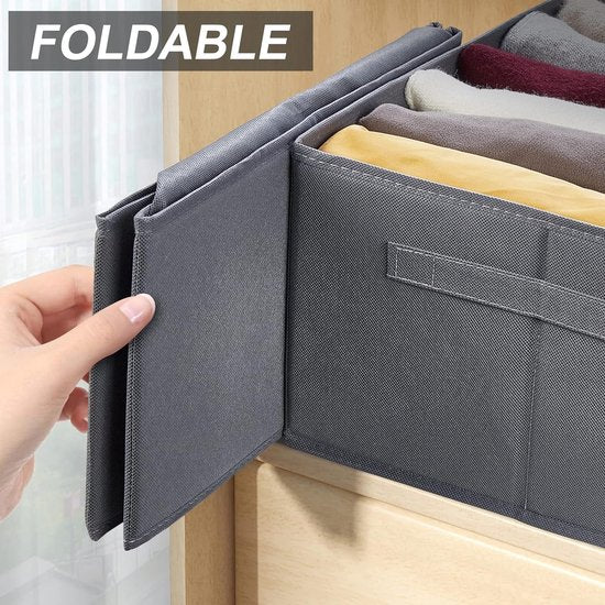 Laden Garderobe Organizer Systeem 7 Vakken 2 Stuks Fleece Garderobe Opbergruimte Opvouwbare Kleding Organizer voor Hoodie, Pullover