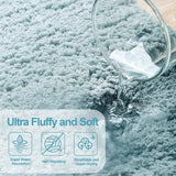 Vloerkleed, 80 x 120 cm Fluffy Microfiber Wasbare Badmat Badmat Antislip Badkamertapijt voor Badkamer Woonkamer (Turquoise)