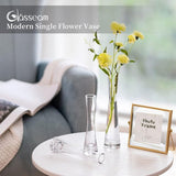 Bloemenvaas, modern, glazen vazen, smal: 3-delige 20 cm hoog, blomus vaas, glas, set, handgemaakte smalle vazen, tafeldecoratie, woonkamer, eettafel, tulpenvaas, decoratieve vaas voor