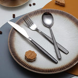 Bestekset 30 stuks coating met zwarte Marsgreep, roestvrij stalen mes lepel vorken bestekset bestek set bestek set service voor 6 personen