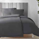 Beddengoed 135 x 200 cm, 4-delig, antraciet - dekbedovertrekken 135 x 200 cm, set van 2 met kussenslopen 80 x 80 cm, beddengoedsets 135 x 200 cm, van microvezel met ritssluiting, zacht, grijs