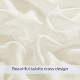 Linnen-look gordijnen in landhuisstijl, gordijnen 2 set, H 210 x B 132 cm, linnen-look gordijnen woonkamer decoratie, ooggordijn halftransparant lichtbeige.