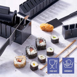 11-delige complete sushimakerset met mes en handleiding (mogelijk niet beschikbaar in het Nederlands), stabiel, vaatwasmachinebestendig en BPA-vrij