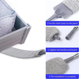 Telescopische plumeau Wasbare stofmop met 4 wasbare doeken, telescopische reiniger, telescopische plumeau, lange uitschuifbare plumeau voor slaapbank, meubelvloer, huishoudspleetstof