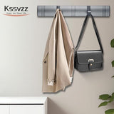 Kapstokhaak met 5 beweegbare haken, moderne kapstokhaakwand voor slaapkamer, badkamer, keuken, kapstok voor jassen, jassen, sjaals, handtassen en meer, grijs