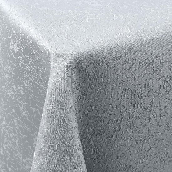 Tafelkleed afwasbaar, rechthoekig, 100 x 140 cm, polyester, tafellinnen, jacquard, tuin, tafelkleed, ornamenten, onderhoudsvriendelijk, grijs