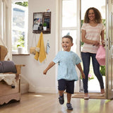 Sleutelrek met plank, wandplank voor sleutelplank, brievenbak, krantenrek, sleutelopberger met schoolbord, brievenhouder, sleutelhouder, wandkapstok, 47 x 42 x 9 cm