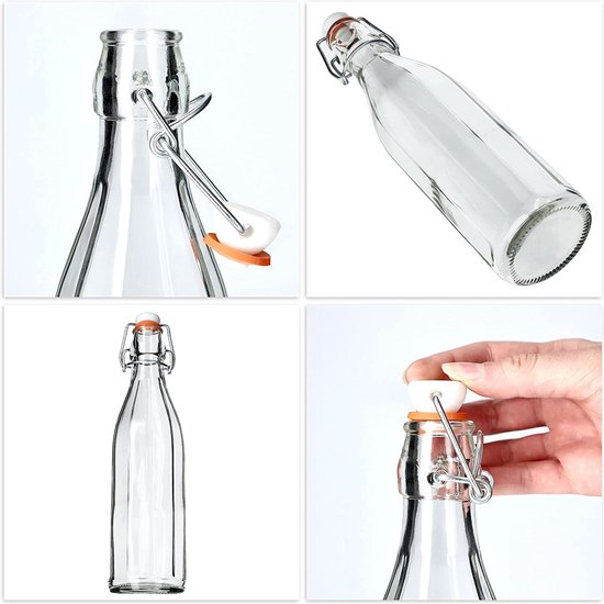 Vierkante glazen fles met plastic beugelsluiting 550ml - Kilner - Kookwinkel de Gruijter Vierkante glazen fles met plastic beugelsluiting 550ml - Kilner - Kookwinkel de Gruijter