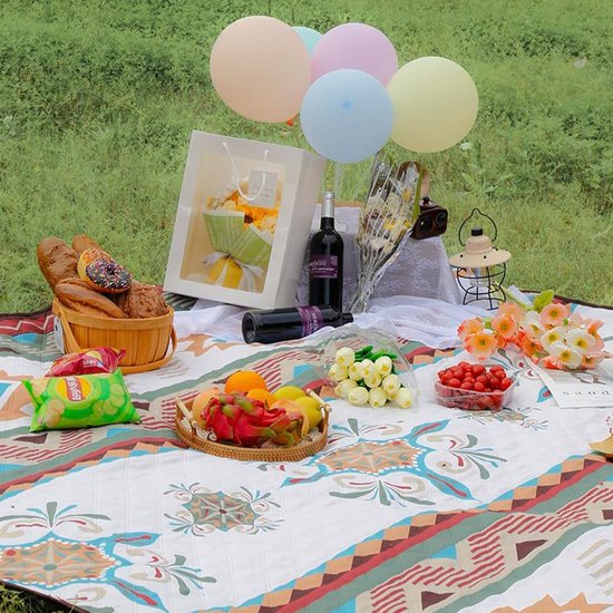 Picknickdeken, anti-zandstranddeken, 200 x 200 cm, picknickmat, waterdicht, draagbare deken, picknick, picknickdeken, groot voor strand, picknick, wandelen, reizen, kamperen, weiden (78 x 78