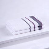 Serenity - Biologisch katoen 2 stuks decoratieve badhanddoek set - hoogwaardig, licht, zacht en absorberend, Oeko-Tex Made in Green & GOTS gecertificeerd - 2 badhanddoeken - paars