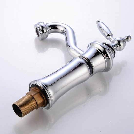 Wastafelkraan Chroom Enkelgreeps Messing Enkelgatsmontage