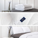 FABSY Simpelweg schoon dekbed - ademend dekbed 155 x 220 cm - zware all-season deken 350g / m2 - Seersucker reliëf microvezel - wasbaar dekbed