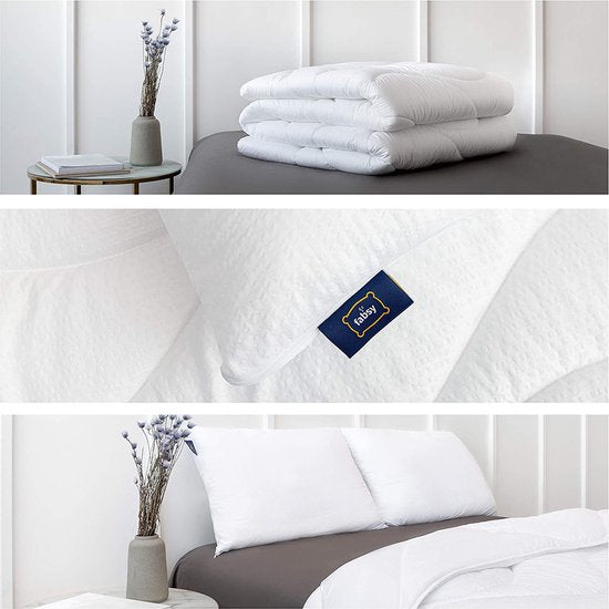 FABSY Simpelweg schoon dekbed - ademend dekbed 155 x 220 cm - zware all-season deken 350g / m2 - Seersucker reliëf microvezel - wasbaar dekbed