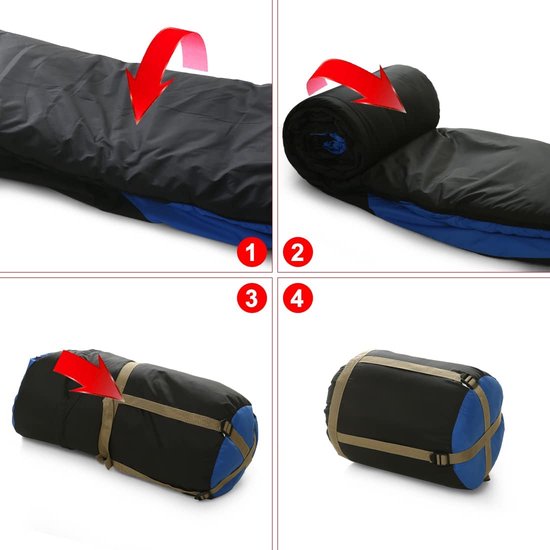 Slaapzak wintermummieslaapzak voor 3-4 seizoenen outdoor, camping en trekking, ultralichte slaapzak, voor kinderen & volwassenen 210 x 80/220 x 85 cm