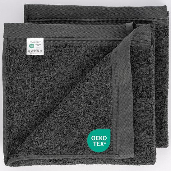 Douchehanddoek 70 x 140 cm, hoogwaardige badhanddoek 500 g/m², 100% katoen, set douchehanddoeken, Ökotex gecertificeerd, 70 x 140 cm, antracietgrijs
