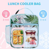 Kleine geïsoleerde lunchtas voor kinderen, meisjes en jongens, grote draagbare lunchtas voor picknick, scholen, lichte koeltas met flessenhouder, lekvrij, tasriem, groene koala's