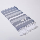 XXL strandlaken, hamamdoek, saunahanddoek, yogahanddoek, badhanddoek, saunahanddoek, badhanddoek, hamamdoek, reishanddoek, , handdoeken, dames en heren, antraciet/marineblauw