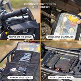 Heavy Duty Tool Roll Gereedschapstas voor motorfiets, zonder inhoud, gereedschapstas met tactisch Molle-systeem, 56 elastische lussen en binnenzak om je gereedschapsmap te beheren