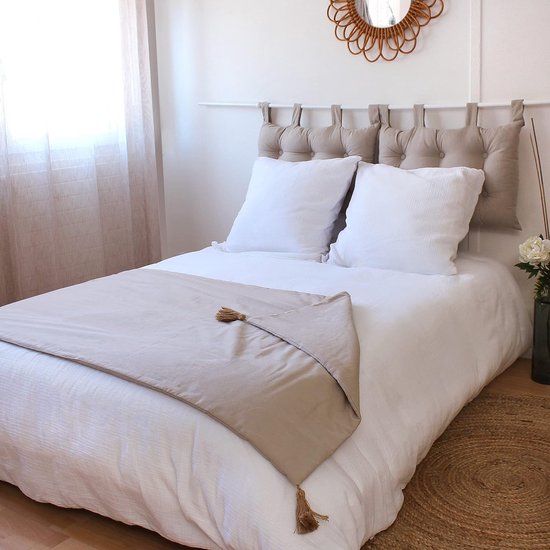 Hoofdbord stof 70 x 9 x 45 cm, natuur, 9 x 45 cm