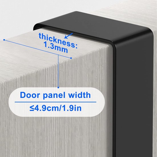 Deurhaken om op te hangen, 10 haken, deurhaken, kledinghaken, deur, zonder boren, deurhaken om op te hangen, zwart, geschikt voor deuren van minder dan 4,5 cm dik