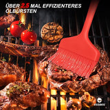 Extra grote siliconen gebakborstel Hittebestendig Extra brede vaatwasserbestendige gebakborstel voor bakken, grillen, koken en smeren van olie, boter, barbecuesaus of marinade (rood)