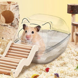 Hamster Badkamer Transparant Hamster Toilet Bad Kleine Dieren Afneembare Ronde Container Accessoires voor Chinchilla Gerbil Fret Cavia Muizen met Schep