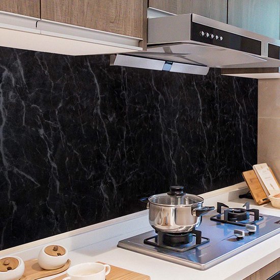 Tegelstickers, decoratieve folie, 500 x 60 cm, PVC tegelstickers, tegelfolie, zelfklevend behang, plakfolie, wandtegelstickers voor keuken, kast, meubels en tafel