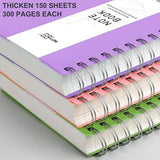 Notitieboek, A5, gestippeld, Bullet Dot Journal, spiraalnotitieboeken, 300 vellen/150 pagina's om te schrijven, 100 g/m², pvc-hardcover, voor vrouwen, mannen, werk, kantoor, school, 14,5 x 21