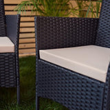 Vervangende pad voor in de tuin, rotan stoel, zitkussen, voor buiten, waterdicht, comfortabel, duurzaam en licht (steen, 2)