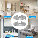 Shower Shelf without Drilling, Pack of 2 Shower Shelves with 2 Hooks for Bathroom, Kitchen, Toilet, Aluminium, Matt Black (2 Silver Corners)