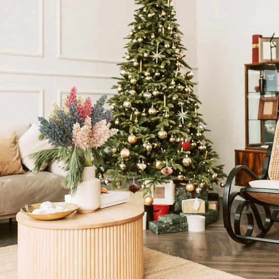 42 stuks kunstbloemen kerstdecoratie kunstbloemen gedroogde bloemen gypsophila gedroogde maïsbloemstrengen voor woninginrichting tafeldecoratie bloemstukken (zeven kleuren)