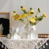 Esthetische vaas wit, kleine keramische bloemenvaas modern voor thuis kamer boeken decoratie, esthetische decoratieve boeken gezicht vazen ​​decoratie voor gebruik binnenshuis, zonder bloemen
