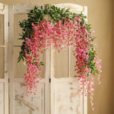 2 stuks 7FT kunstmatige blauweregen wijnstok slinger nep bloem blauweregen slingers voor binnen buiten bruiloft muur badkamer decoratie (magenta)