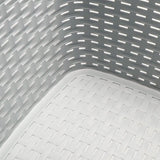 Boodschappenmand met handvat, lichte draagmand van kunststof, voor het vervoer van boodschappen, stevige plastic mand met gevlochten look (01 stuks, lichtgrijs)