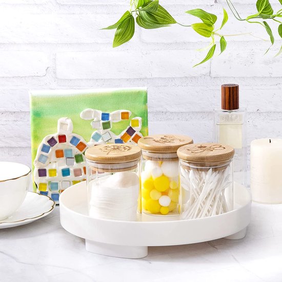 250 ml voorraadpotten, glazen voorraadpotten, set met deksel, 12 stuks, gegraveerde siliconen verzegelde glazen deksels, glazen container, borosilicaatglas met luchtdichte dichtheid opbergdoos, keuken, glas, kruidenpotjes