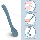 Babybord met antislip zuignap, siliconen kinderbord met deksel en lepel, babybord, onderverdeeld, kleine kinderen, serviesset met geschenkdoos, BPA-vrij en vaatwasmachinebestendig, blauw