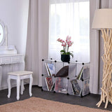 schoenenrek, opbergrek, modulair systeem, met 6 zakken van 30 x 30 cm, transparant