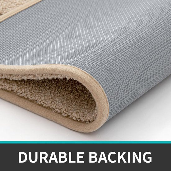 Badkamertapijt 40 x 60 cm, antislip wasbare badmat, zachte badmat, absorberende badmat van microvezel, badmatten voor badkuip, doucheruimte en badkamer - beige.