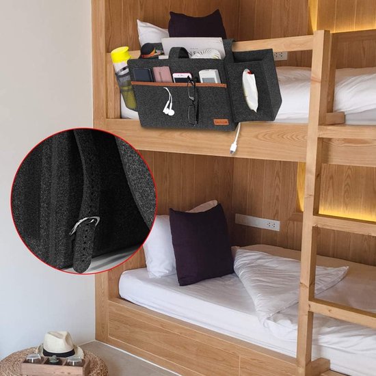 opbergzak voor bedrand, vilt bedplank organizer