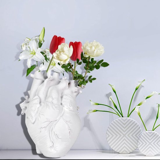 Hartvaas, anatomische bloempot, vazenhars, decoratieve bloemenvaas, vaasdecoratie voor woonkamer, slaapkamer, bruiloft, feest
