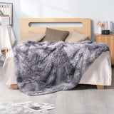 Kunstbont deken – grijswit Sherpa schapendeken – comfort luxe pluizige knuffeldeken – zachte deken voor bank en bed - 130 cm x 160 cm
