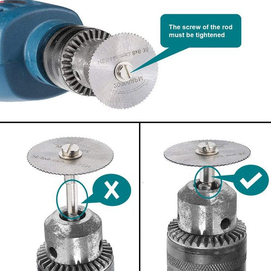 messen van snelstaal voor multifunctionele gereedschappen voor roterend gereedschap; 8 kleine cirkelzaagbladen van staal voor het zagen van hout, kunststof en metaal