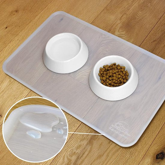 Basic siliconen bakmat (48 x 30 cm, transparant), antislip onderlegger voor hondenbak of kattenbak, voederonderlegger voor honden, katten, voederbak, voedermat, volautomatische koffiemachine