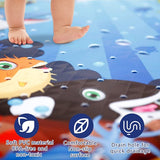 Douchemat antislip voor kinderen, 53 x 53 cm, antislip badmat, badmat, antislip, BPA-vrij, PVC antislipmat, douchemat met zuignappen, schimmelbestendig en machinewasbaar