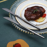 Tafelmes 6-delig, roestvrijstalen matzwart tafelmes, robuust botermes, modern design botermes, vaatwasmachinebestendig (matzwart-8,9 inch)