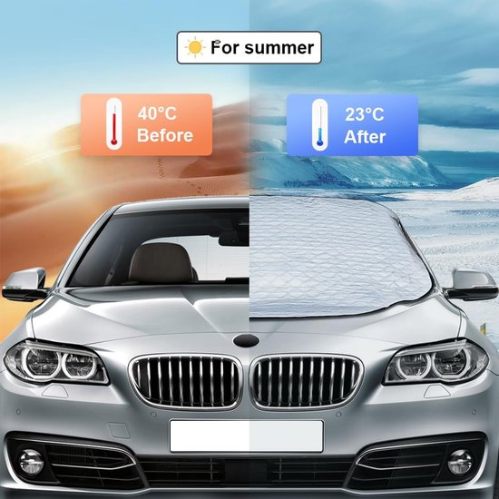 Voorruitcover anti-vries/sneeuw, zonnescherm, aluminium, beschermfolie voor ruitenwisser